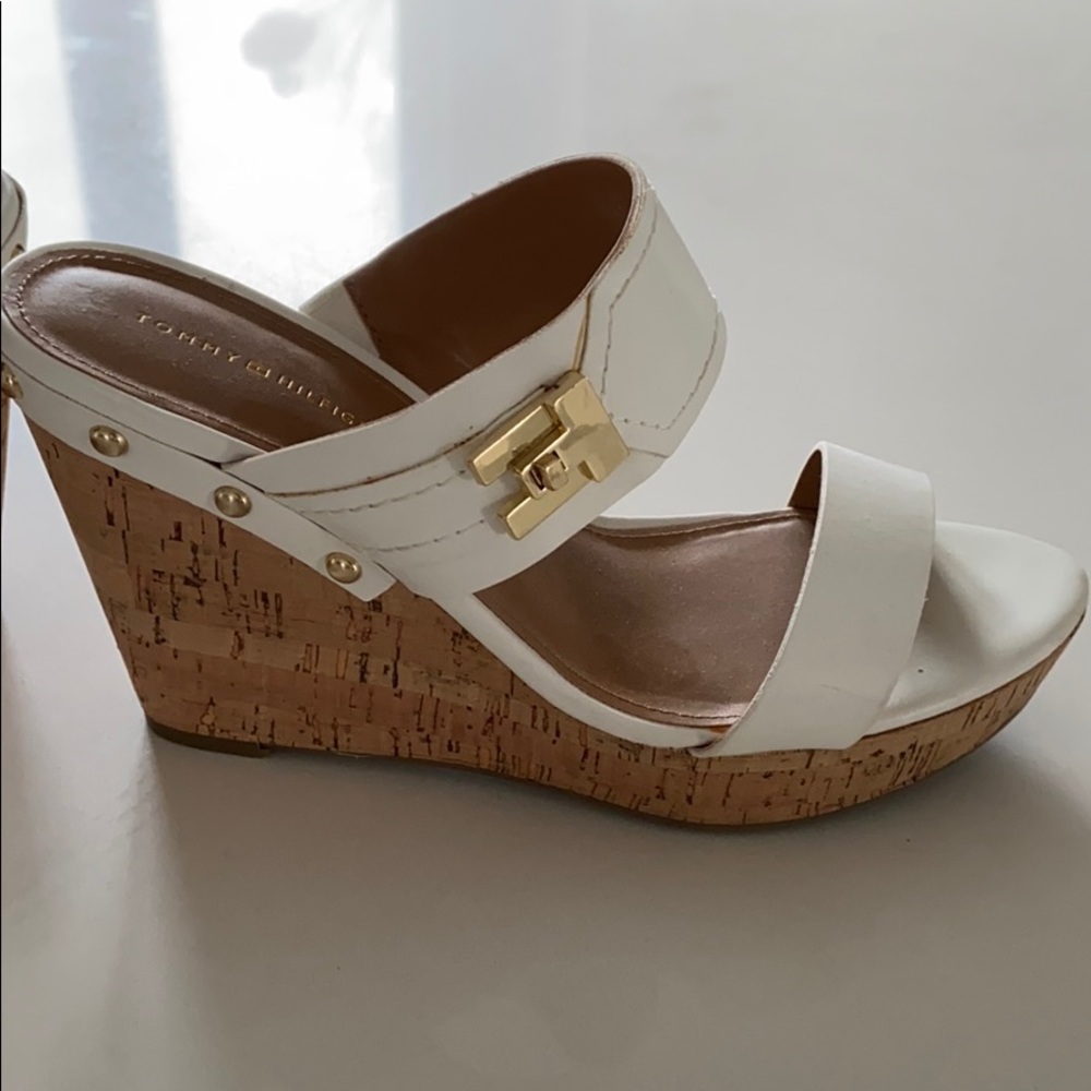Cork heel wedges